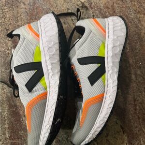 Veja Gray Sneakers with Black and Orange Details